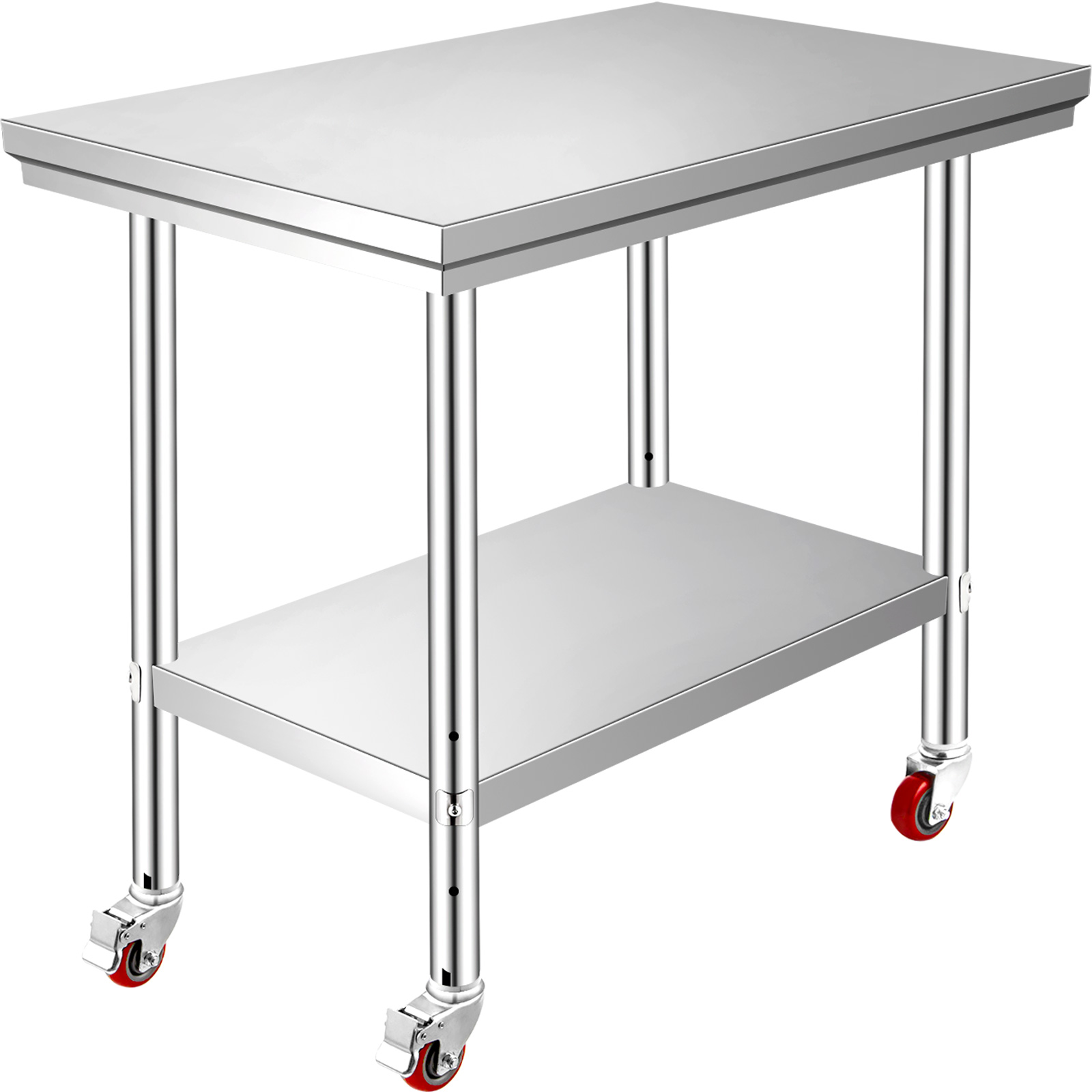 Commercial Kitchen Bench - SucceBuy ステンレス製キッチン作業台棚、家庭用・レストラン用収納用キャスター付き業務用作業台