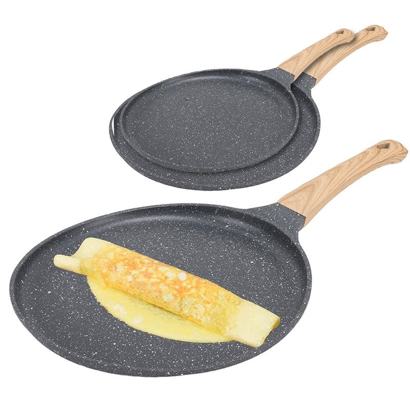 Crepe Maker Griddle - セラミックコーティング卵焼きグリドルパン 20/24/28cm ノンスティッククレープパン ピザフライパン オムレツステーキ調理用パン キッチン用品
