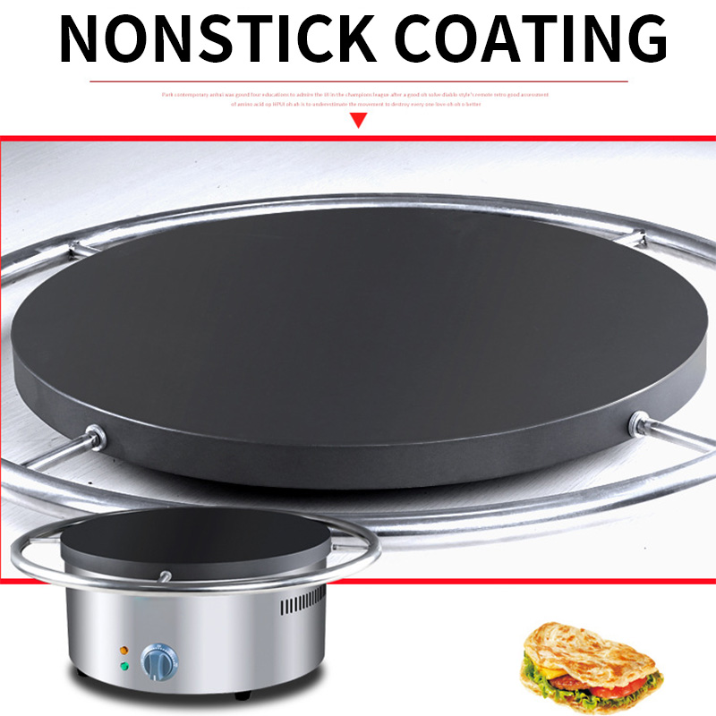 Crepe Maker Griddle - 手動回転式電気パンケーキグリドル、伝統的な中華パンケーキパン、洋風クレープ/パンケーキメーカー 50-300 ℃