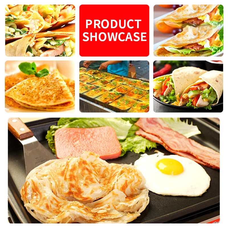 手動回転式電気パンケーキグリドル、伝統的な中華パンケーキパン - Crepe Maker Griddle のレビューと価格