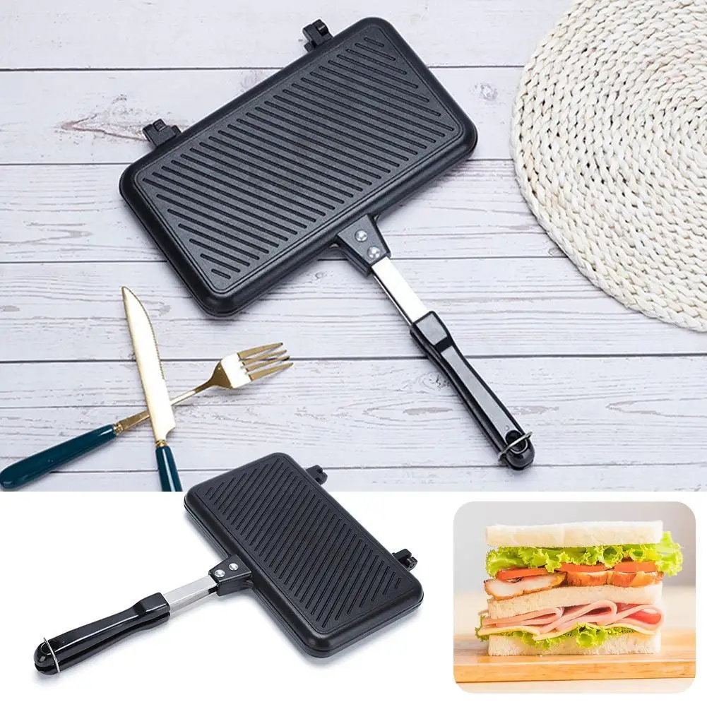 両面フライパンノンスティックサンドイッチメーカーワッフルパン - Crepe Maker Griddle のレビューと価格