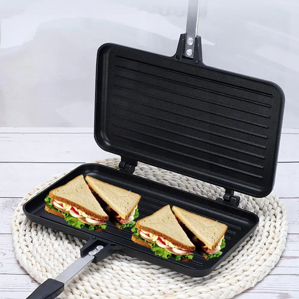 両面フライパンノンスティックサンドイッチメーカーワッフルパン - Crepe Maker Griddle のレビューと価格
